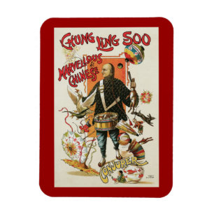 Magnet Flexible Affiche Magique Vintage, Magicien Chung Ling Soo