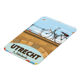 Magnet Flexible Affiche néerlandaise de vacances d'Utrecht