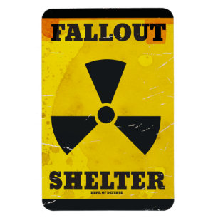 Magnet Flexible Affiche vintage d'avertissement d'abri antiatomiqu