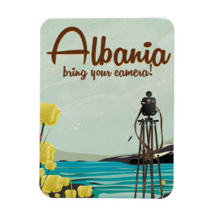 Magnet Flexible Affiche vintage de voyage de paysage de l'Albanie