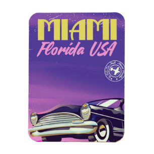 Magnet Flexible Affiche vintage Miami Floride États-Unis