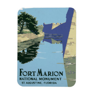 Magnet Flexible Affiche Vintage voyage montrant Fort Marion
