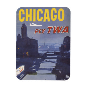 Magnet Flexible Affiche Voyage Pour Les Vols Trans World Airlines