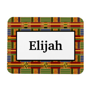 Magnet Flexible Africain Plaid Kente 3x4 Nom flexible