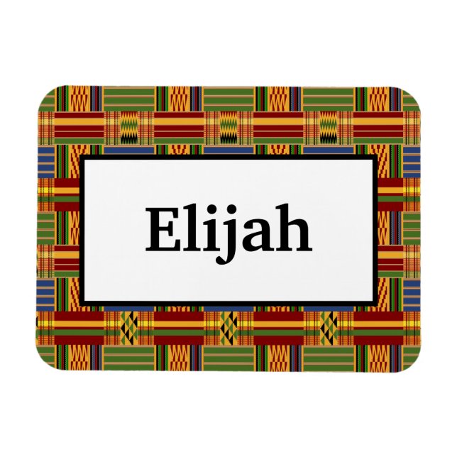 Magnet Flexible Africain Plaid Kente 3x4 Nom flexible (Horizontal)