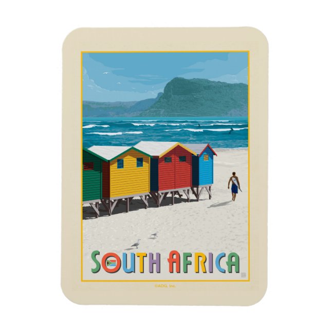 Magnet Flexible Afrique du Sud | Plage de Muizenberg (Vertical)