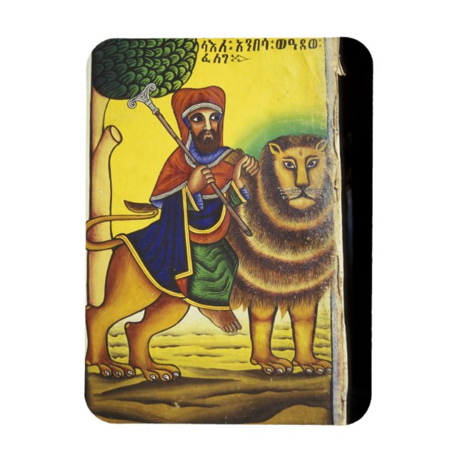 Magnet Flexible Afrique, Éthiopie. Oeuvre représentant le lion de (Vertical)