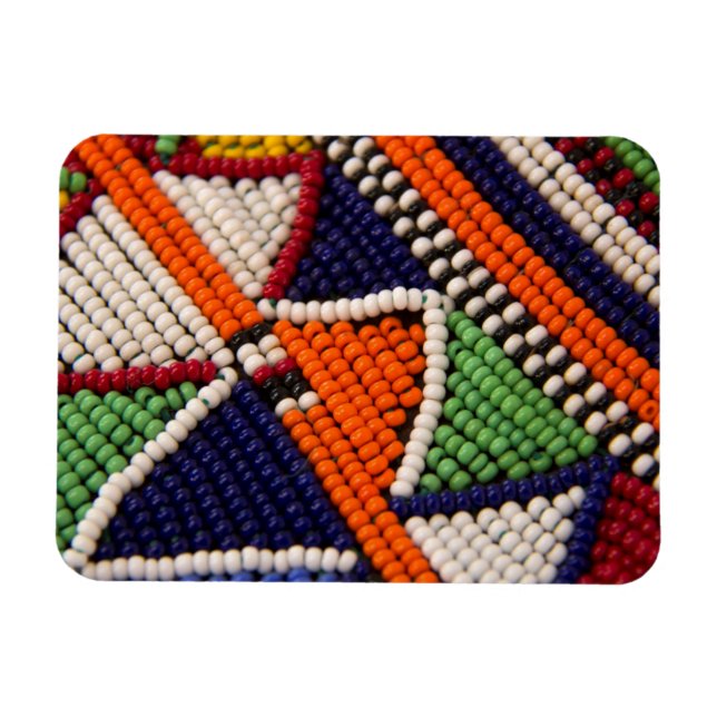 Magnet Flexible Afrique, Kenya. Les perles tribales Masai (Horizontal)