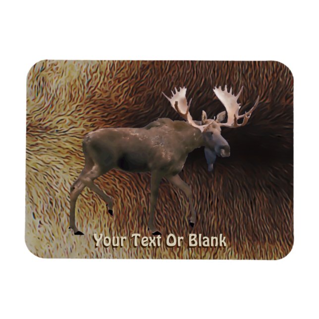 Magnet Flexible Aigle Sur Fourrure De Caribou (Horizontal)