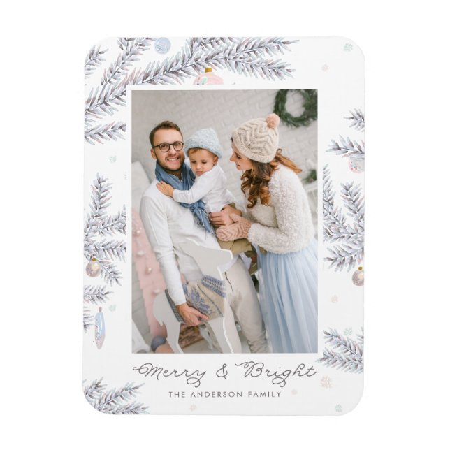 Magnet Flexible Aiguilles de pin givré Pastel Joyeux & Bright Phot (Vertical)