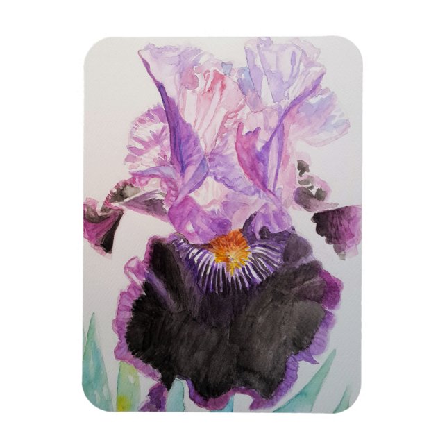 Magnet Flexible Aimant à eau-forte d'art floral Iris violet (Vertical)
