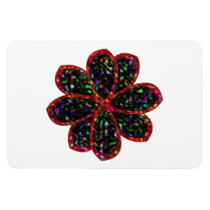 Magnet Flexible Aimant à Parties scintillant noir et rouge