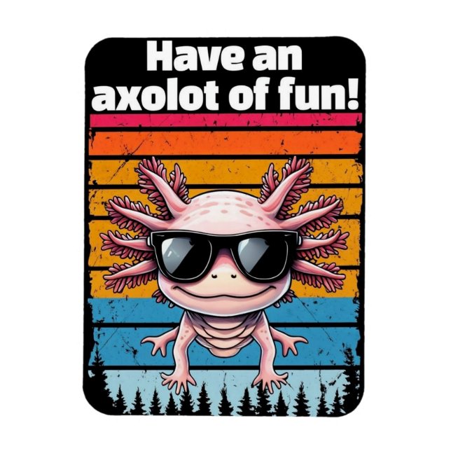 Magnet Flexible Aimant Axolot De Fun - Cadeau Mème Axolotl Drôle (Vertical)