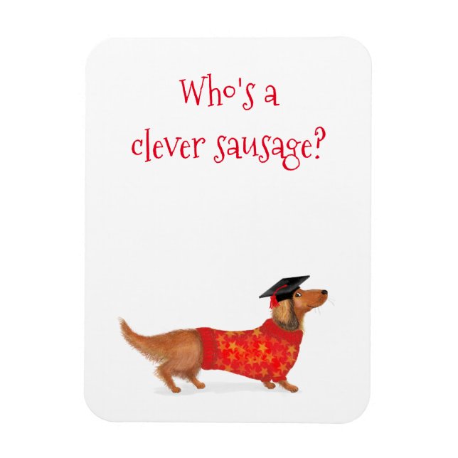 Magnet Flexible Aimant cadeau de remise de diplômes de dachshund " (Vertical)