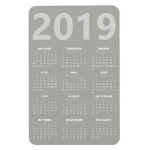 Magnet Flexible Aimant Calendrier 2019 - gris clair