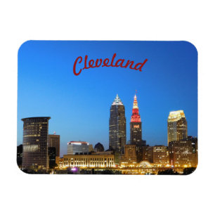 Magnet Flexible Aimant Cleveland Skyline Wine and Gold (Curve)