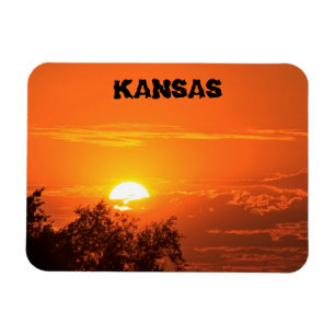 Magnet Flexible Aimant Coucher de soleil orange du Kansas