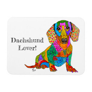 Magnet Flexible Aimant Dachshund mignon et coloré 3 po x 4 po