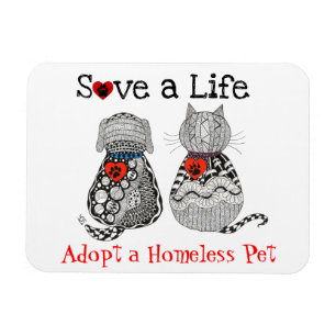 Magnet Flexible Aimant d'adoption de chats et de chiens mignons 3"