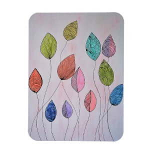 Magnet Flexible Aimant d'art botanique aux feuilles colorées dessi