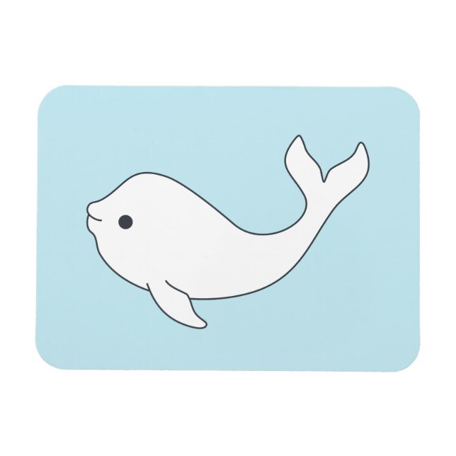 Magnet Flexible Aimant de baleine béluga (Horizontal)