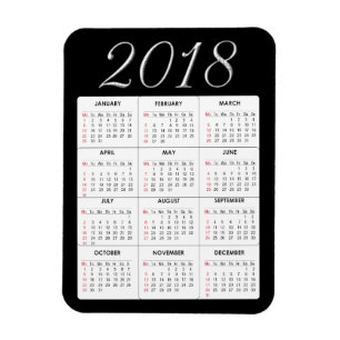 Magnet Flexible Aimant de calendrier du rouge 2018