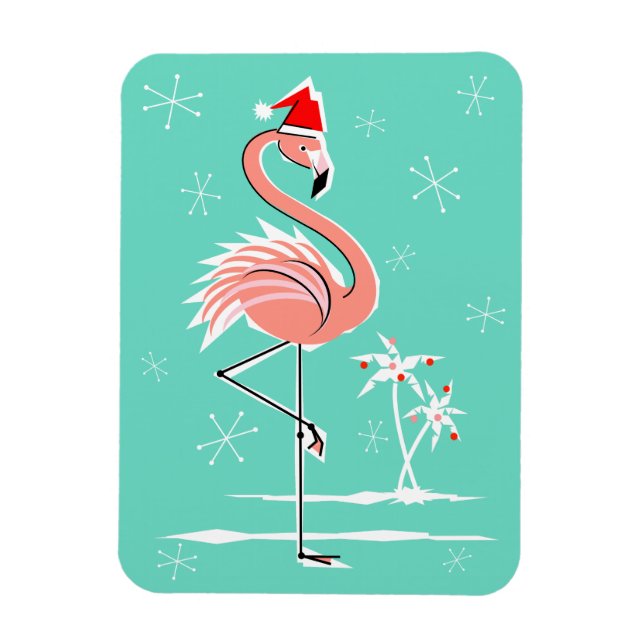 Magnet Flexible Aimant de Flamant rose de Noël flexible (Vertical)
