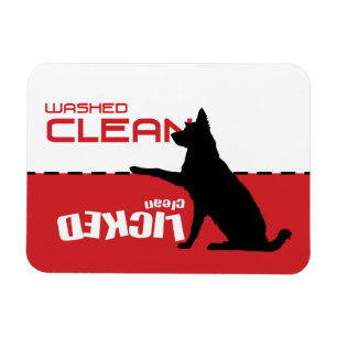 Magnet Flexible Aimant de lave-vaisselle de chien - propre léché