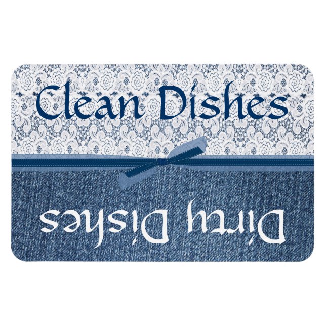 Magnet Flexible Aimant de lave-vaisselle Denim et Lace (Horizontal)