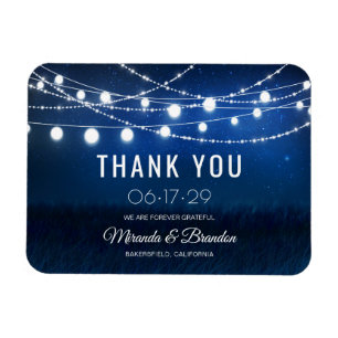 Magnet Flexible Aimant de Merci de Mariage bleu foncé moderne