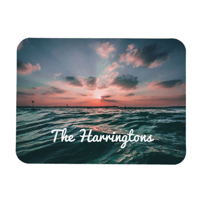 Magnet Flexible Aimant de nom personnalisé Ocean Sunset (Horizontal)