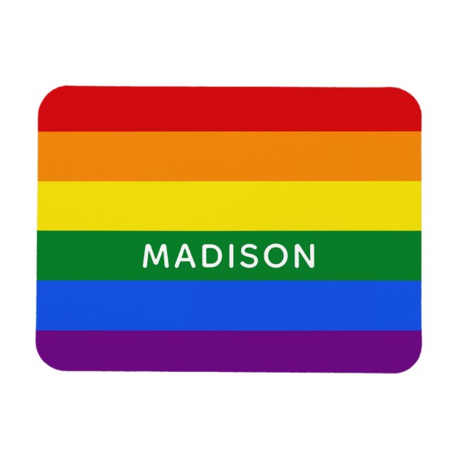 Magnet Flexible Aimant de nom personnalisé Rainbow Flag (Horizontal)