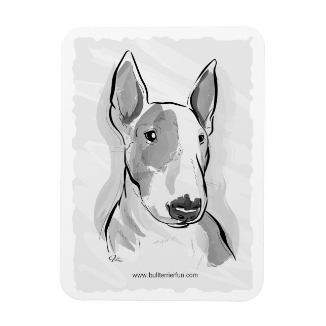Magnet Flexible Aimant de peinture à l'aquarelle Bull Terrier (Vertical)