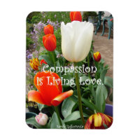 Aimant de photo de fleurs de citation de compassio