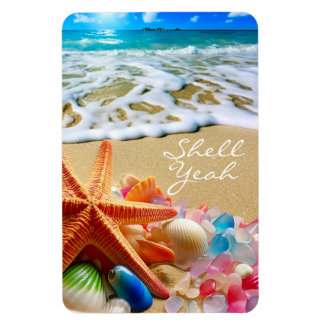 Magnet Flexible Aimant de plage avec coquillages et verre de mer
