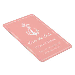 Magnet Flexible Aimant de rappel de date de mariage Ancre Nautiliq
