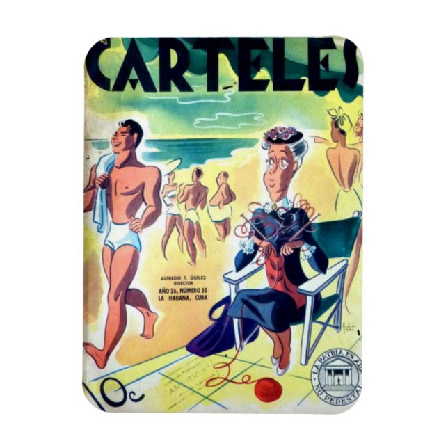 Magnet Flexible Aimant de Réfrigérateur Cuba Vintage Revue (Vertical)