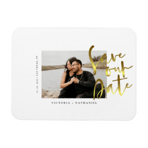 Magnet Flexible Aimant de sauvegarde de date de mariage en or mode