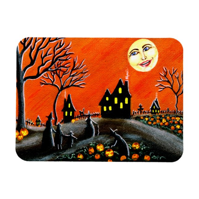Magnet Flexible Aimant de scène d'Halloween" Jack-O-Lanterns à mûr (Horizontal)