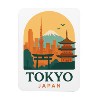 Magnet Flexible Aimant de voyage souvenir Tokyo Japon minimaliste