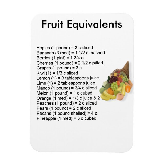 Magnet Flexible Aimant des équivalents de fruits (Vertical)