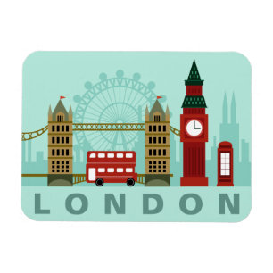 Magnet Flexible Aimant d'illustration mignon Londres