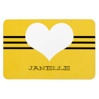 Aimant Flexi du coeur moderne jaune