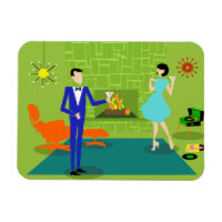 Aimant flexible Couple moderne du milieu du siècle