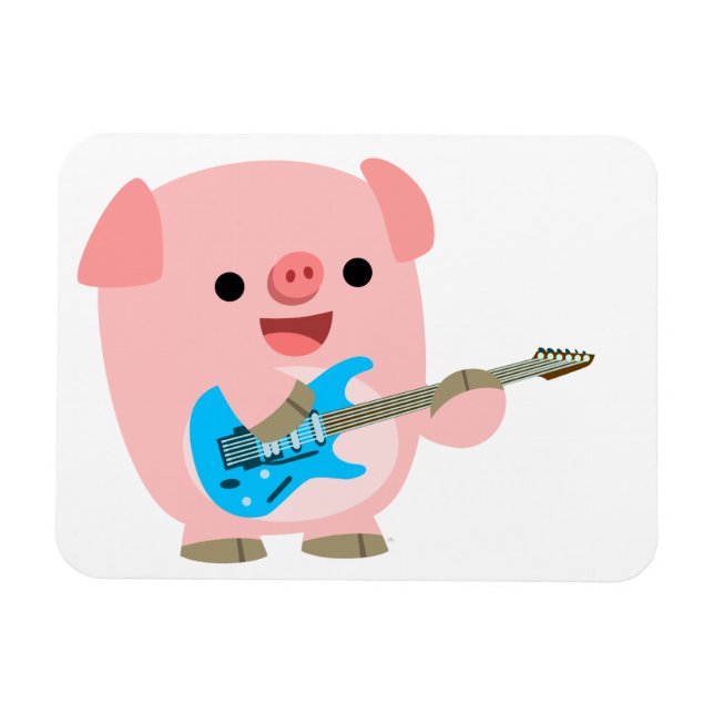 Magnet Flexible Aimant flexible de cochon de dessin mignon de Rock (Horizontal)
