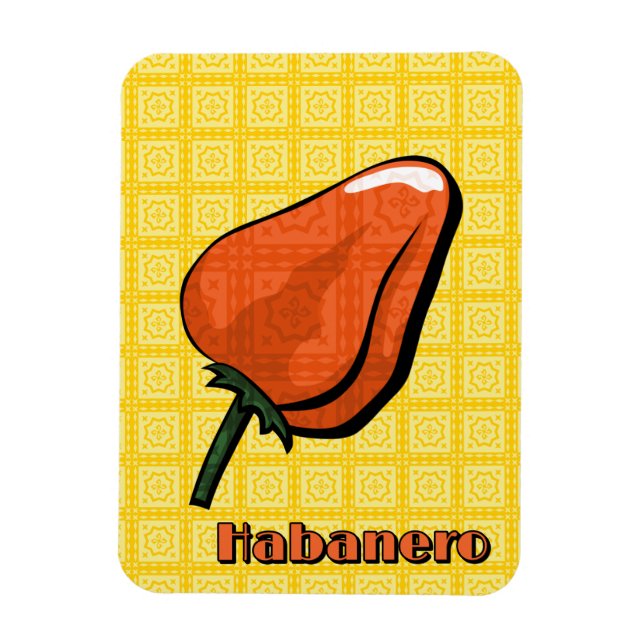 Magnet Flexible Aimant flexible de poivre chili Habanero (Vertical)