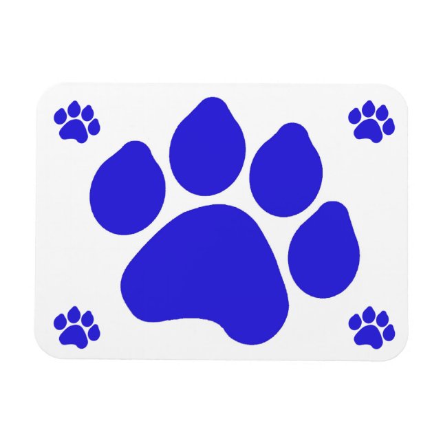 Magnet Flexible Aimant flexible Empreinte de patte bleu (Horizontal)