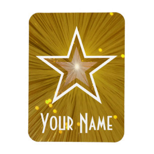 Magnet Flexible Aimant flexible "Gold" Star "Name"