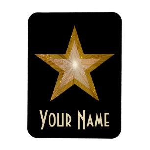 Magnet Flexible Aimant flexible "Gold" Star "Name" noir