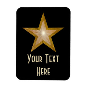 Magnet Flexible Aimant flexible "Gold" Star "Text" vertical noir